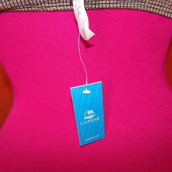 Cupshe NWT Rib Mineral Wash Scoop Neck Top & Hipster Bikini Set Sz M - Picture 7 of 10